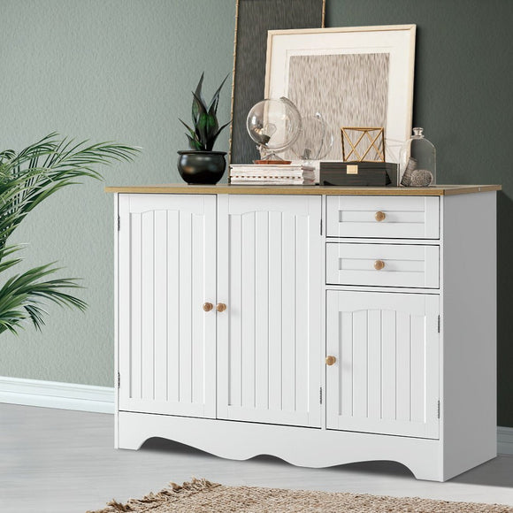 Artiss Buffet Sideboard 3 Doors - BERNE White - RnR Galore