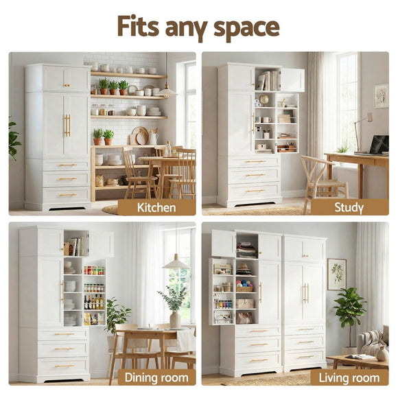 Artiss Buffet Sideboard Cabinet Pantry Kitchen Storage Cupboard Drawers Doors - RnR Galore