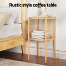Artiss Coffee Table 2 - Tier Round Wood - RnR Galore
