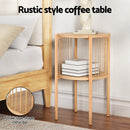 Artiss Coffee Table 2 - Tier Round Wood - RnR Galore
