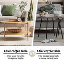 Artiss Coffee Table 2 - Tier Round Wood - RnR Galore