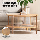 Artiss Coffee Table 2 - Tier Round Wood - RnR Galore