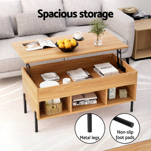 Artiss Coffee Table Lift - top Oak - RnR Galore