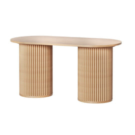 Artiss Coffee Table Oval 100CM Pine Samuel - RnR Galore