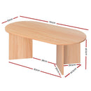 Artiss Coffee Table Oval 110CM Pine Alva - RnR Galore