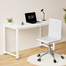 Artiss Computer Desk 120cm Executive Office Chairs Set PU Leather Low Back White - RnR Galore
