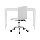 Artiss Computer Desk 120cm Executive Office Chairs Set PU Leather Low Back White - RnR Galore
