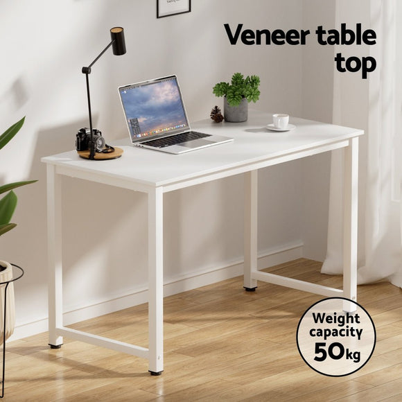 Artiss Computer Desk 120cm Executive Office Chairs Set PU Leather Low Back White - RnR Galore