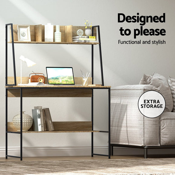 Artiss Computer Desk Bookshelf Storage 100CM Oak - RnR Galore