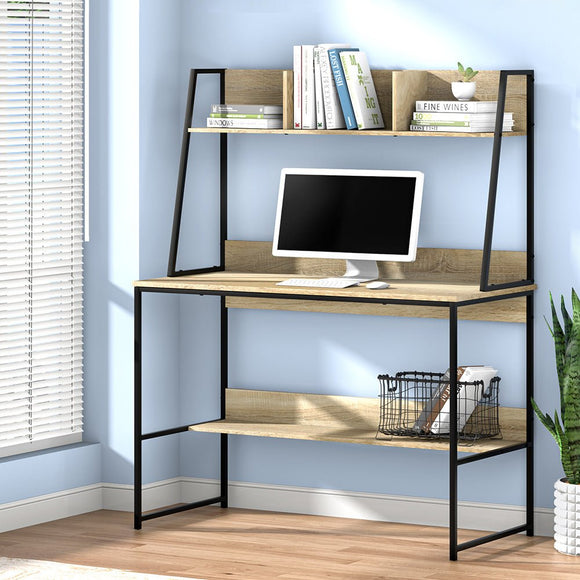 Artiss Computer Desk Bookshelf Storage 100CM Oak - RnR Galore