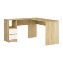Artiss Computer Desk Drawer Cabinet L - Shape Oak 136CM - RnR Galore
