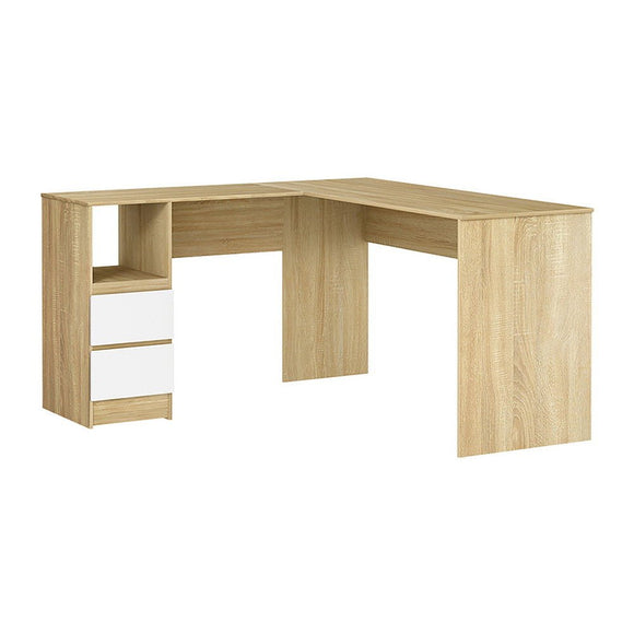 Artiss Computer Desk Drawer Cabinet L - Shape Oak 136CM - RnR Galore