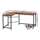 Artiss Computer Desk L - Shape CPU Stand Brown 147CM - RnR Galore