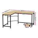 Artiss Computer Desk L - Shape CPU Stand Oak 147CM - RnR Galore