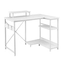 Artiss Computer Desk L - Shape Home Office Study Table Open Shelves White 100CM - RnR Galore