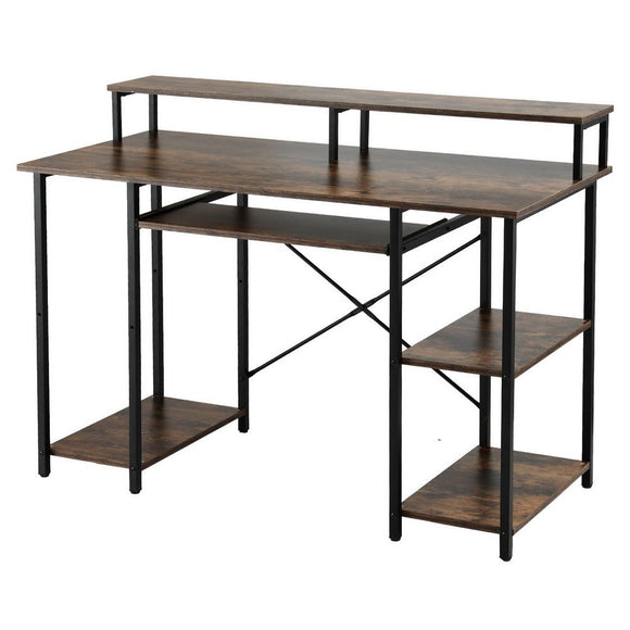 Artiss Computer Desk Laptop Desks Home Office Study Table Open Shelf Brown 120CM - RnR Galore