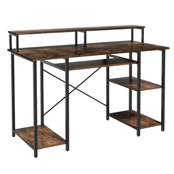 Artiss Computer Desk Laptop Desks Home Office Study Table Open Shelf Brown 120CM - RnR Galore