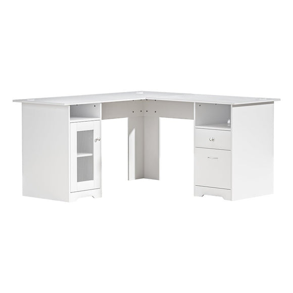 Artiss Computer Desk Shelf Cabinet L - Shape White 150CM - RnR Galore