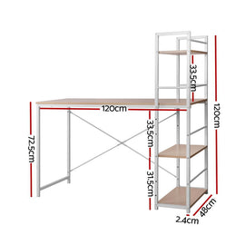 Artiss Computer Desk Shelf Oak 120CM - RnR Galore
