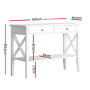 Artiss Console Table 2 Drawers 100CM White Chole - RnR Galore