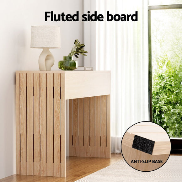 Artiss Console Table Hallway Fluted 120CM Pine - RnR Galore