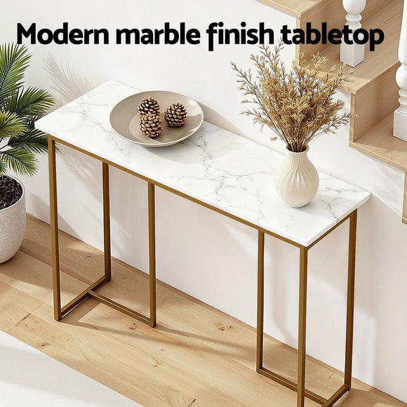 Artiss Console Table Marble Effect White&Gold - RnR Galore