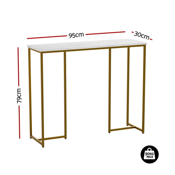 Artiss Console Table Marble Effect White&Gold - RnR Galore