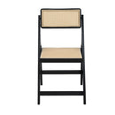 Artiss Dining Chair Wooden Rattan Foldable Black - RnR Galore
