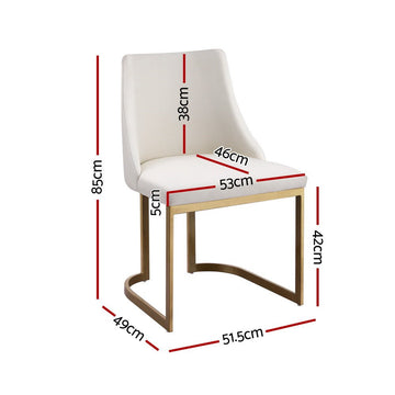 Artiss Dining Chairs Set of 2 Linen Fabric Frame Beige - RnR Galore