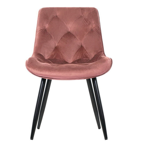 Artiss Dining Chairs Set of 2 Velvet Diamond Tufted Pink - RnR Galore