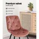 Artiss Dining Chairs Set of 2 Velvet Diamond Tufted Pink - RnR Galore