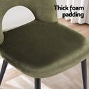Artiss Dining Chairs Set of 2 Velvet Hollow Green - RnR Galore