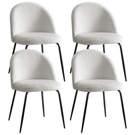 Artiss Dining Chairs Set of 4 Sherpa Boucle White - RnR Galore