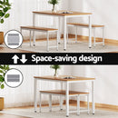 Artiss Dining Table and Chairs Set 3PCS Metal Desk Bench Sets Kitchen Furniture - RnR Galore