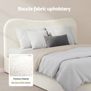 Artiss Double Bed Frame and Bedside Table Set Boucle Beige with Headboard Black Nightstand - RnR Galore