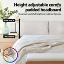 Artiss Double Bed Frame RGB LED Floating Beds Adjustable Headboard Beige White - RnR Galore