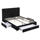 Artiss Double Bed Frame Storage Charging Station Upholstered 3 Drawers USB Type - C - RnR Galore