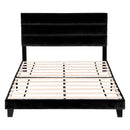 Artiss Double Bed Frame Upholstered Platform Base with Geometric Headboard Black Velvet - RnR Galore