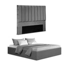 Artiss Double Bed Frame with Storage Grey Velvet Headboard Gas Lift Platform Base - RnR Galore