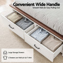 Artiss Double Wooden Bed Frame with 2 Drawer Platform Bed with 108cm Solid High Headboard White Bed Base for Bedroom Easy Assembly - RnR Galore
