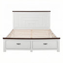 Artiss Double Wooden Bed Frame with 2 Drawer Platform Bed with 108cm Solid High Headboard White Bed Base for Bedroom Easy Assembly - RnR Galore