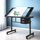 Artiss Drawing Desk Drafting Table Black - RnR Galore