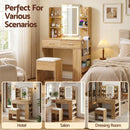 Artiss Dressing Table LED Vanity Desk Set Stool Wood - RnR Galore