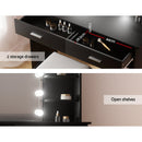 Artiss Dressing Table Set Stool 10 Led Bulbs Black Dulcea - RnR Galore