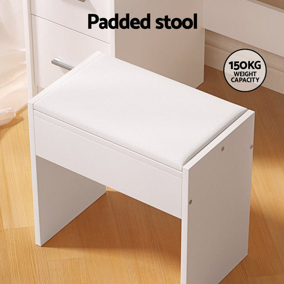 Artiss Dressing Table Set Stool 10 Led Bulbs White Dylan - RnR Galore