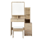 Artiss Dressing Table Stool Set 4 Drawers Oak - RnR Galore