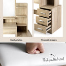 Artiss Dressing Table Stool Set 4 Drawers Oak - RnR Galore