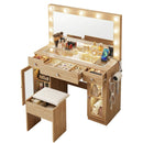 Artiss Dressing Table Vanity Desk Set LED Bulbs RGB Light Wood - RnR Galore