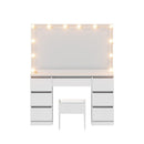 Artiss Dressing Table Vanity Desk Set Stool 12 Led Bulbs White - RnR Galore