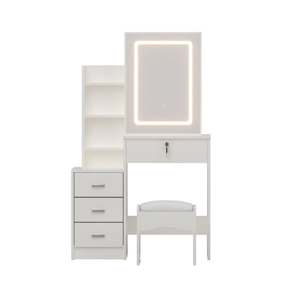 Artiss Dressing Table Vanity Desk Set Stool Led White - RnR Galore